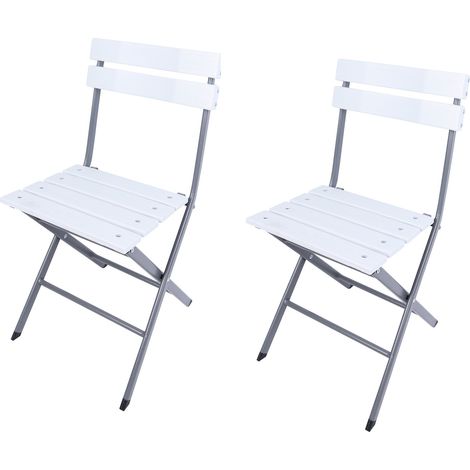 Rebecca Mobili Set aus 2 klappbare Stühle aus Stahl Kunststoff für Garten Balkon