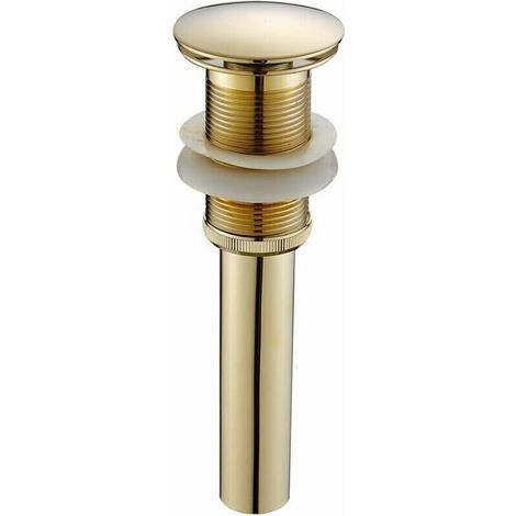 Bonde de lavabo pop up en acier inoxydable de qualité supérieure et laiton sans trop-plein. (1/4)