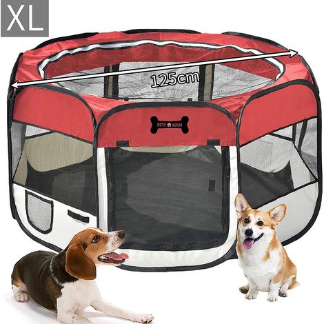 125 CM cucciolo di casa cucciolo di cucciolo pieghevole cucciolo di cane da corsa cucciolo recinto animale recinto cani conigli rosso