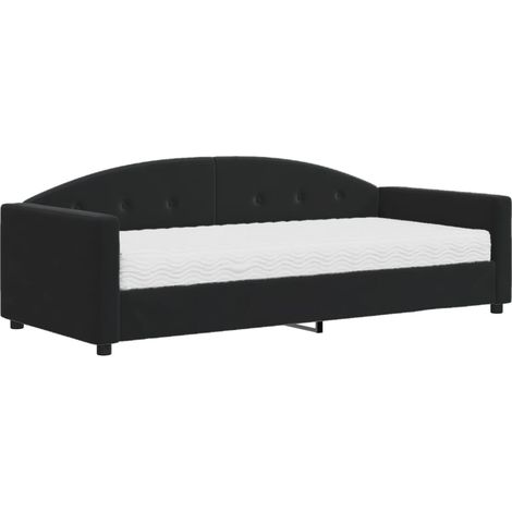 Maison Exclusive - Divano Letto con Materasso Nero 90x190 cm in Velluto (1/5)