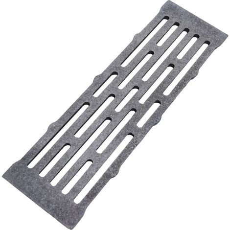 Griglia in ghisa 35,5x10,5x1,3 cm per camino stufa barbecue fondello per cenere