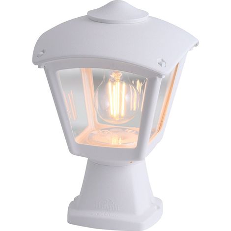 Farol sobremuro disma/roby, transparente, e27, blanco, 195 x 195 x 290 mm