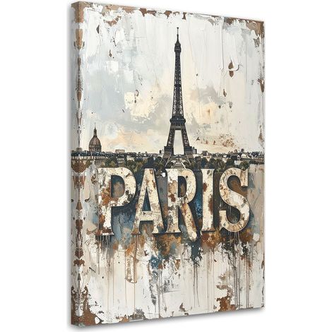Quadro su tela, Paris Shabby Chic lettering, 20x30 (1/5)