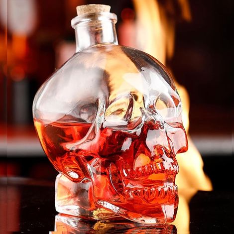 Bottiglia decanter per whisky - Statua artistica, bottiglie di vetro da 750 ml con tappi in legno, bottiglie trasparenti per spumante, kefir, conservazione degli alimenti, a prova di perdite (1/5)
