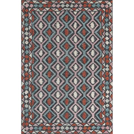 Tappeto moderno con motivo geometrico tribale 160 x 230 cm multicolore Haymana (1/5)