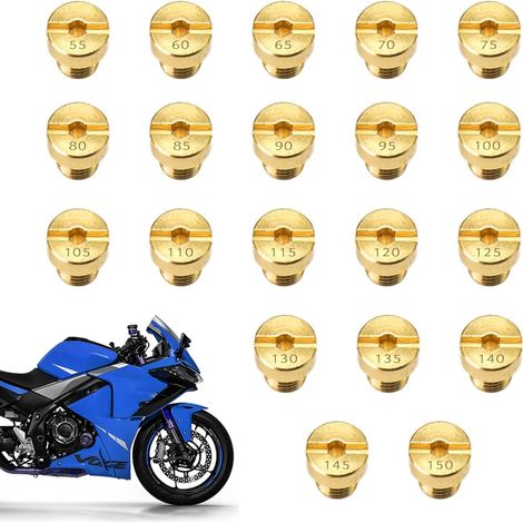 20PCS Gicleurs Principaux, Jet Set,Buses de M6,Gicleurs de pour Scooter Moto(55,60,65,70,75,80,85,90,95,100,105,110,115,120,125,130,135,140,145,150) (1/5)