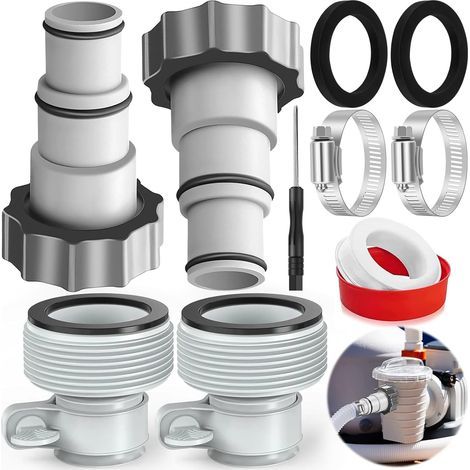 Adaptateur de tuyau de piscine, 4 pièces, adaptateur de remplacement pour pompe Intex, diamètre 32 x 38 mm (1/5)
