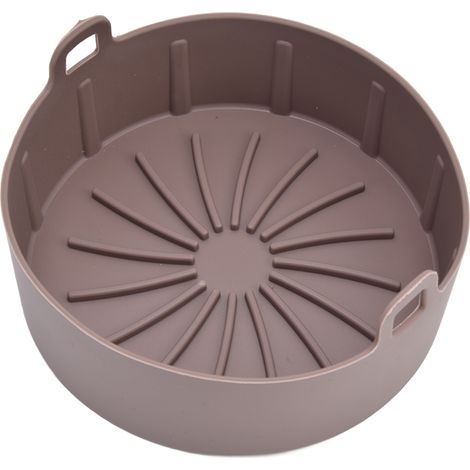 Casserole en silicone réutilisable, pratique, chauffe uniformément, facile à nettoyer, flexible, compatible avec les aliments, pour friteuse et micro-ondes. (1/5)