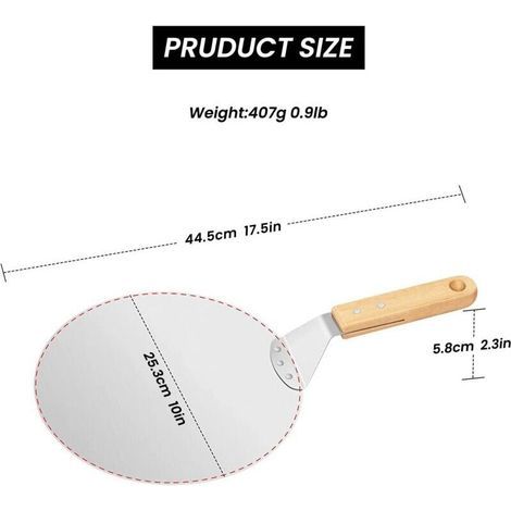 Pelle à Pizza en Aluminium Haute Qualité avec Manche en Bois 22 cm – 25,5 x 25,5 cm – Idéale pour Four à Pizza et Cuisson Manuelle (1/5)