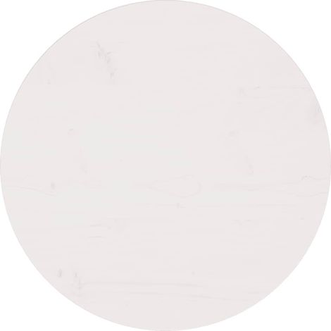 Tischplatte Weiß Ø60x2,5 cm Massivholz Kiefer