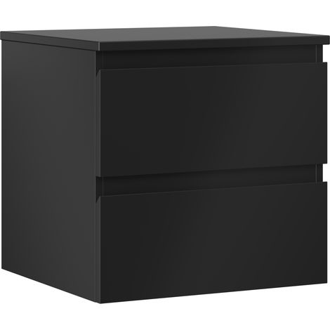 Mexen Orio Badezimmerschrank 50 cm mit Arbeitsplatte, 2 Schubladen, schwarz matt - 91A10-05047-2-BFFC71 (1/5)