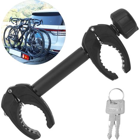 Support de cadre noir long 32 cm, verrouillable, pour tube en U : diamètre 2,5-3,0 cm, support universel de rechange pour tous les porte-vélos arrière courants (1/5)