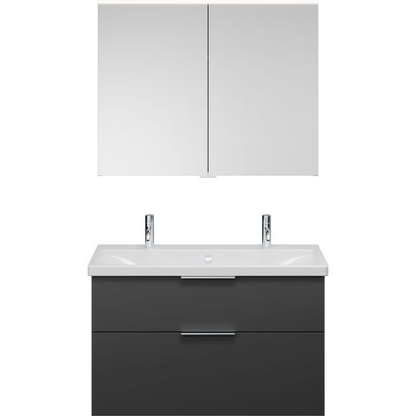 burgbad Eqio Set, compuesto por armario con espejo, lavabo de