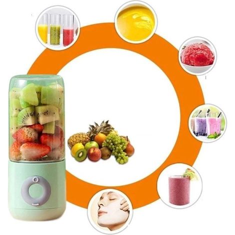 Minibatidora portátil - 500 ml - Exprimidor - Recargable por USB - Licuadora para llevar - Mini - Blanca (1/5)