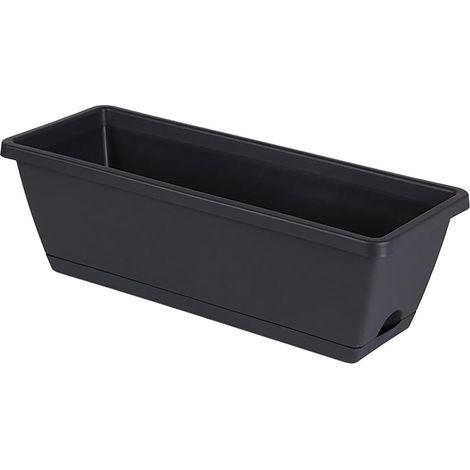 Seed Tray - 50 X 19 X 15 Cm - Indoor Outdoor Windowsill Balcony Garden - With Drainage Tray And Lid - 1 Set (1/5)