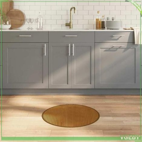 376974 Tapis rond marron 60 cm bambou (1/5)