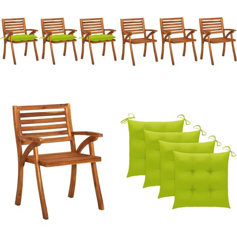 Chaises à manger de jardin avec coussins lot de 3 Acacia massif - Chaise De Jardin - Fauteuil De Jardin - Acacia Massif - Mobilier De Jardin - Chaises De Salle À Manger - Home & Living (1/5)