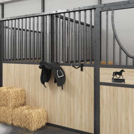 Soporte montura brazo portátil con gancho brida hierro negro vidaXL (1/5)