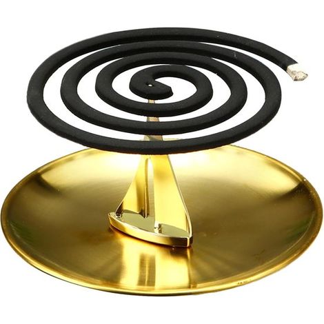 Porta incenso a spirale color oro con supporto a forma di barca a vela e posacenere in acciaio inox da 14 cm (1/5)