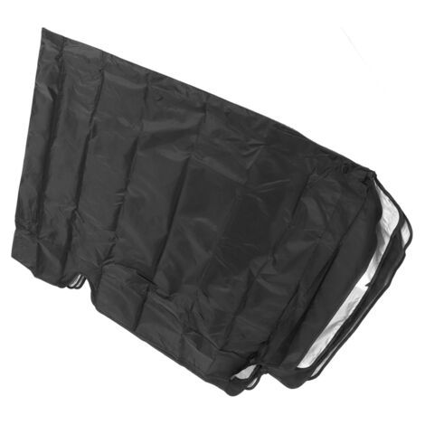 Swing Top Cover Imperméable Pare-Soleil Balanoire Protecteur pour Jardin Cour PatioNoir 3 Places 190x132x15cm (1/5)