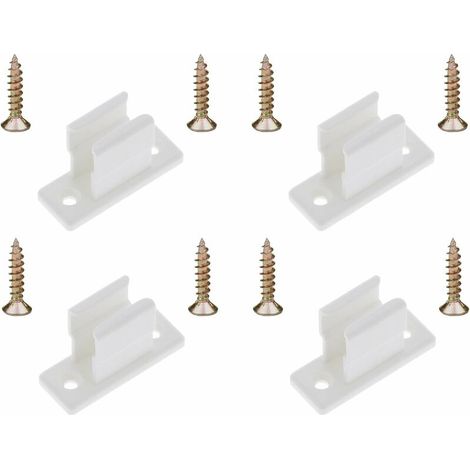 – Lot de 4 clips bloqueurs de manivelle pour volet roulant – Plastique blanc – Universel 13mm – A visser – Entraxe 34,5mm (1/5)