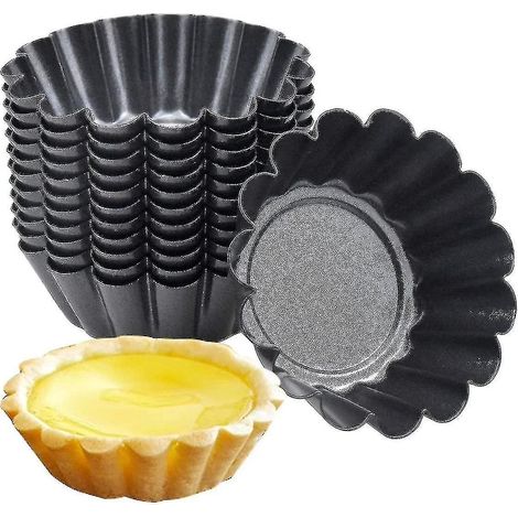 12 Mini-Törtchenformen aus Kohlenstoffstahl, Muffinformen, runde gerippte Törtchenformen, antihaftbeschichtet und wiederverwendbar. (1/5)