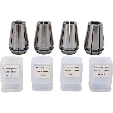 Lot de 4 pinces ERG20 à 4 mors, mandrin à ressort pour tour CNC, fraisage et gravure (1/5)