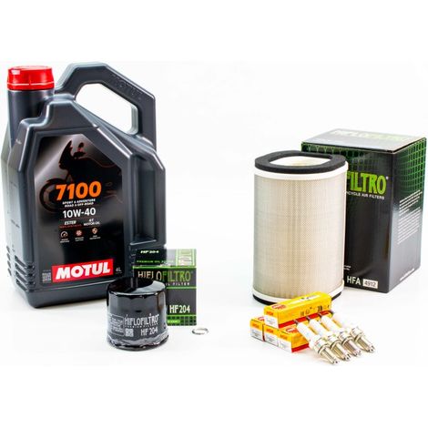 Kit Révision Filtres Bougies pour YAMAHA FJR 1300 A de 2012 à 2021 - MOTUL 7100 10W40 4L