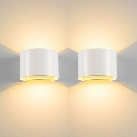 AMXCNOY Set mit 2 modernen Wandleuchten für den Innenbereich, 12 W, Zwei-Wege-Beleuchtung nach oben/unten, warmweißes Licht, ideal für Wohnzimmer, Schlafzimmer und Flur