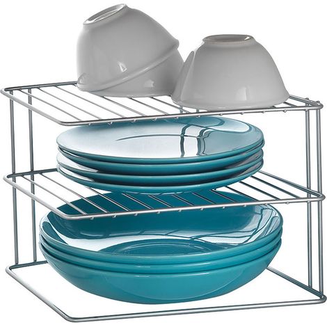 Étagère d angle Metaltex Palio 2 niveaux argent 25x25 cm (1/6)