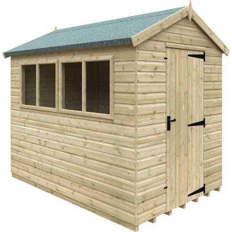 9 x 6 Feet Apex Premier 16mm Shed - Solid Wood/Softwood/Pine - L265 x W175 x H242.3 cm - Green