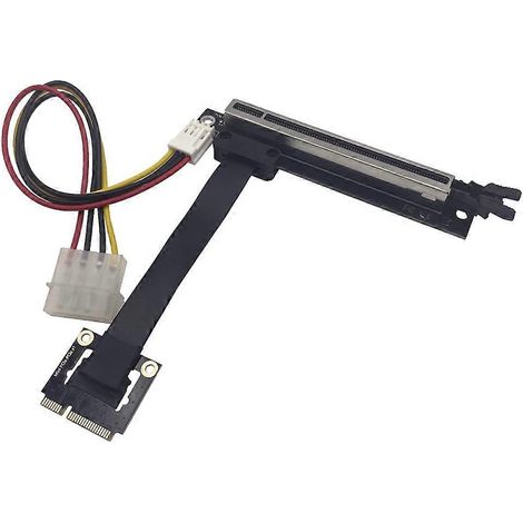 Adaptateur de carte riser PCIe 3.0 1x vers 16x avec câble d'alimentation, câble d'extension PCI-E X1 vers Mini PCI-E pour carte son et carte graphique (1/5)