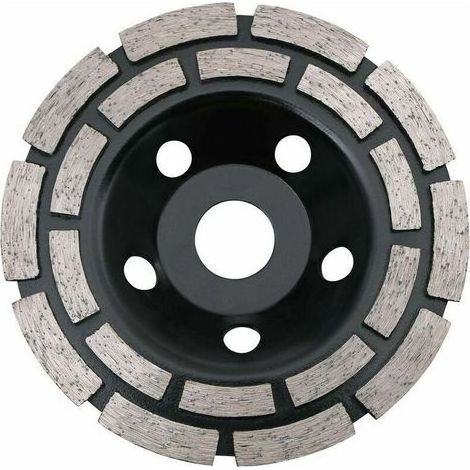 Disque Diamant, Diamant à Meuler Béton 125 x 22,23 mm Double Rangée, Meule Diamantée Universelle pour Poncer Béton, Pierre, Granit Chape, Maonnerie, Usage Universel (1/5)