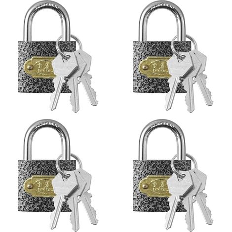 4 Pièces 32 mm Cadenas à Clé,Étanche Cadenas de Sécurité,Petit Cadenas a Clef,Cylindre de Serrure en Acier Robuste Pour Sacs de Voyage,Armoires,Casiers (1/5)