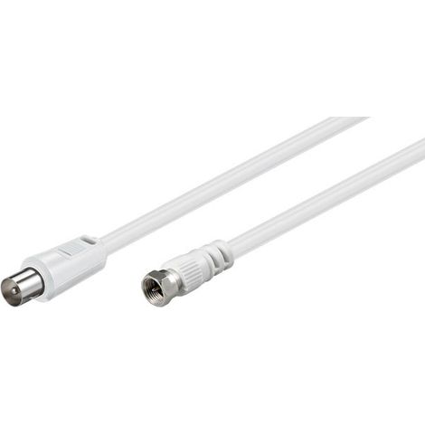 Câble d'antenne TV homme à homme 2,5mts BLANC (1/2)
