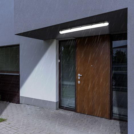 Luce a LED resistente all'umidità 60cm luce diffusa IP65 Lampada a LED, impermeabile, bianco latte grigio, 18W 2160Lm 4000K, LxPxH 60x7,8x7,2cm
