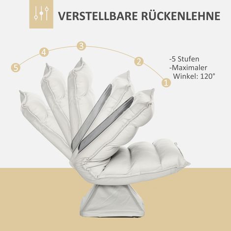 Fauteuil tournant inclinable similicuir, piètement acier, gris clair, 62 x 70 x 95 cm