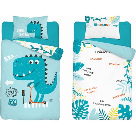 Ropa de cama de bambú para cuna Dino T-rex 100x135 DETEXPOL (1/5)