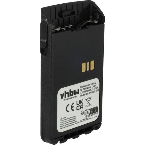 vhbw Batterie compatible avec Motorola DP3661E, DP3441e radio talkie-walkie (1600mAh, 7,4V, Li-ion)