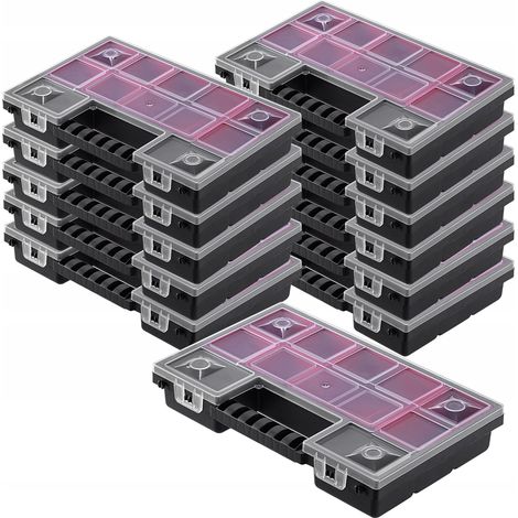KADAX Organizer, Werkzeugkasten aus Kunststoff, 28 x 18 cm, 12 Stück