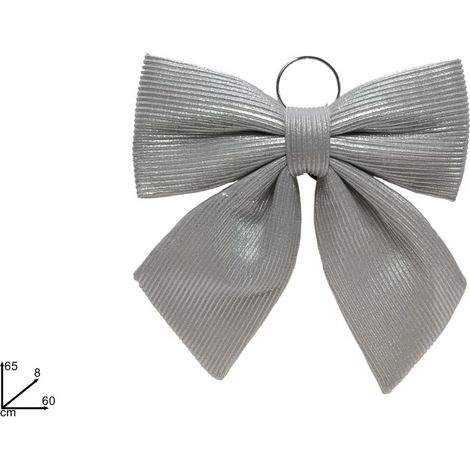 FIOCCO 60CM TESSUTO RIGATO SILVER DI DUEESSE CHRISTMAS