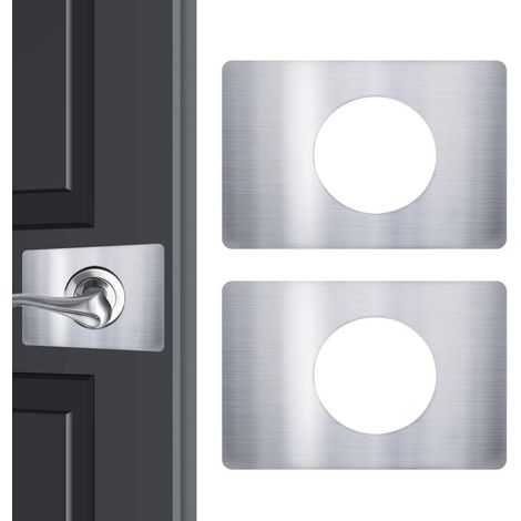 Door lock repair plate, door lock reinforcement plate, fixing plate - Silver 2 Packs