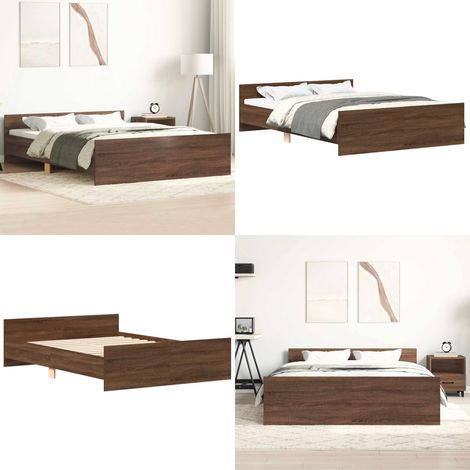 Cadre de lit sans matelas chêne marron 120x190 cm - Cadre De Lit - Lit Double - Lit En Bois - Lit Design - Literie - Home & Living (1/5)