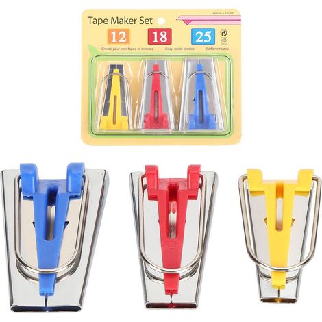 Lot de 3 outils de biais en acier inoxydable pour ourlet, couture, patchwork et bricolage DIY (1/5)