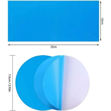 Rustine pour Piscine, Piscine Patch De Réparation,20 Pièces Kit de Réparation de Patch,Rustine Piscine Correctifs Auto-adhésives Rustine,Auto-adhésifs en PVC pour Piscine Piscine Jacuzzi-Bleu (1/4)