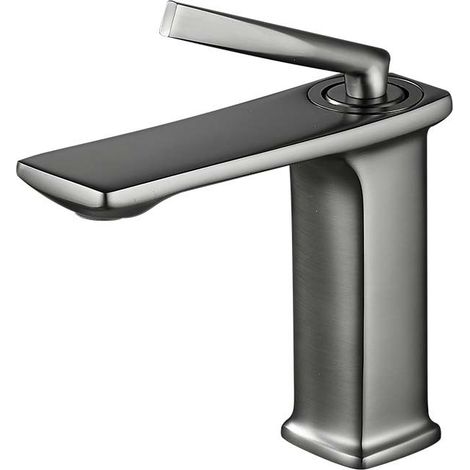 Robinet de lavabo style cascade. corps en cuivre. gris (1/5)