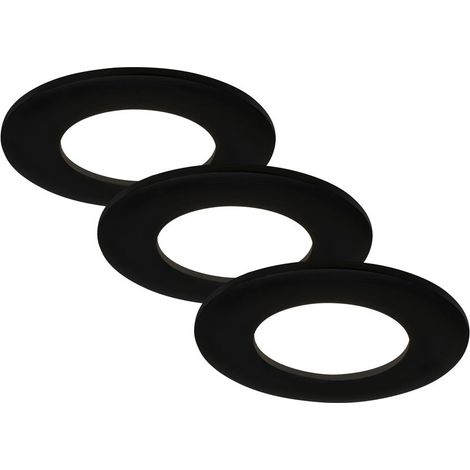 LED Einbauleuchten 3er Set 5 W matt-schwarz 4000K Kunststoff Ø8,5cm  Briloner