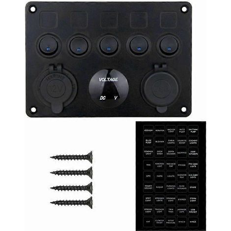 5-Kippschalter-Panel für Auto, Wohnmobil, LKW, Boot, elektronischer Ein-/Ausschalter. (1/4)