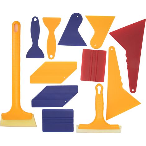 Ensemble de 12 outils pour la pose de films teintés sur vitres de voiture : raclette, outil de finition des bords pour film de changement de couleur. (1/5)