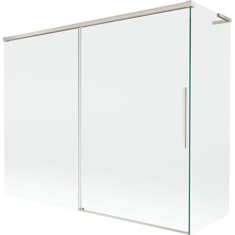 Mexen Rox L mampara de ducha 2 puertas correderas 190 + 90 x 150 cm, transparente, n铆quel cepillado - 8C9L-190-090-97-00